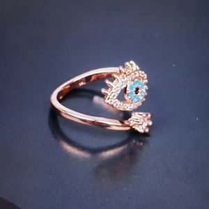 Duovin Evil Eye Adjustable Rose Gold Ring